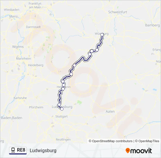 RE8 Train Line Map