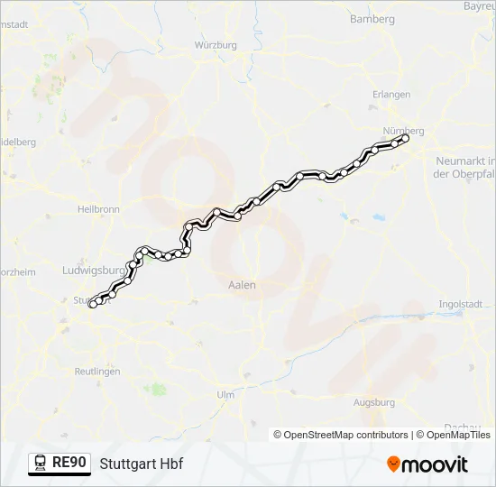 RE90 Train Line Map