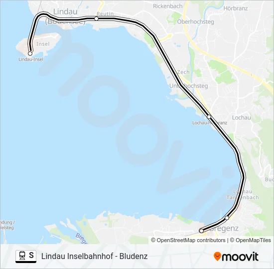 Поезд S: карта маршрута