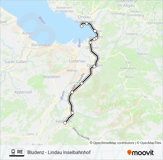 RE Train Line Map