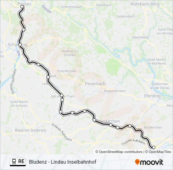 RE Train Line Map