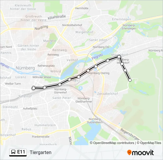 E11 Bus Line Map