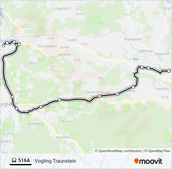Автобус 516A: карта маршрута