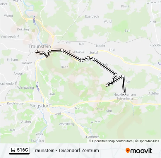 516C Bus Line Map