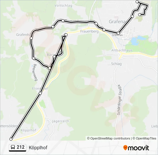 Автобус 212: карта маршрута
