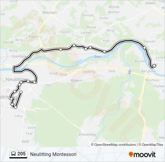 205 Bus Line Map