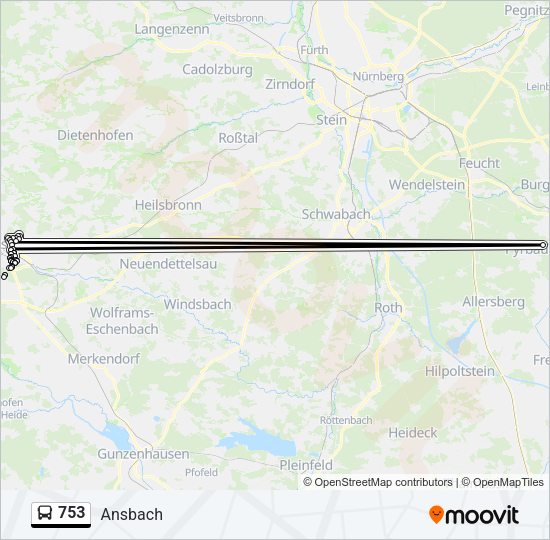 Автобус 753: карта маршрута