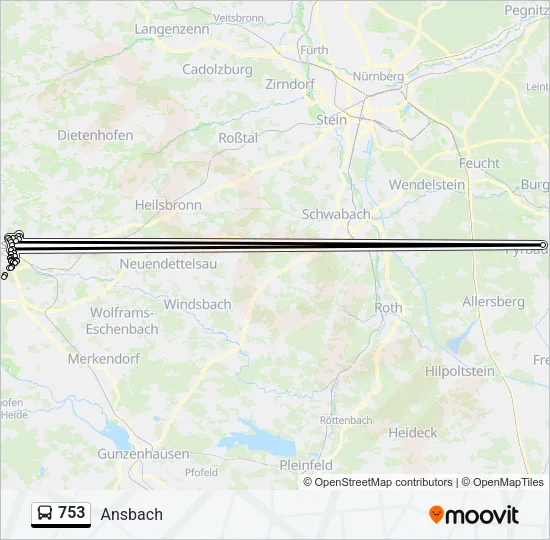 753 Bus Line Map