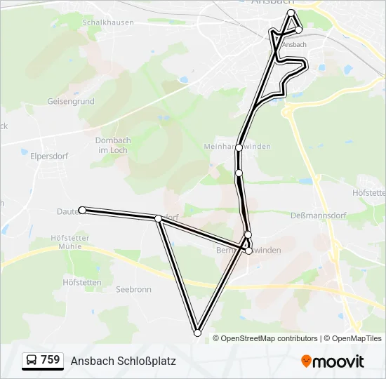 759 Bus Line Map