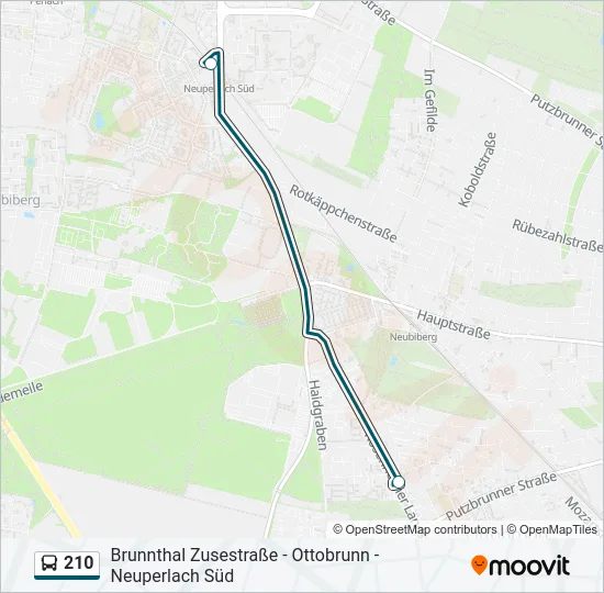 210 Bus Line Map