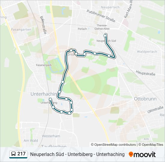 217 bus Line Map