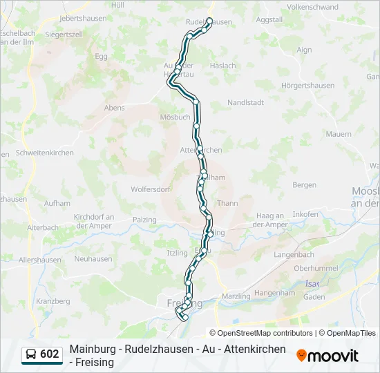 Автобус 602: карта маршрута
