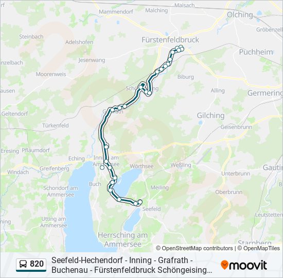 820 bus Line Map