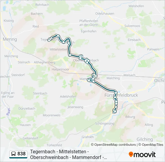838 Bus Line Map