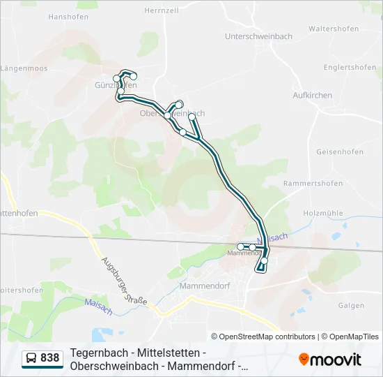 838 Bus Line Map
