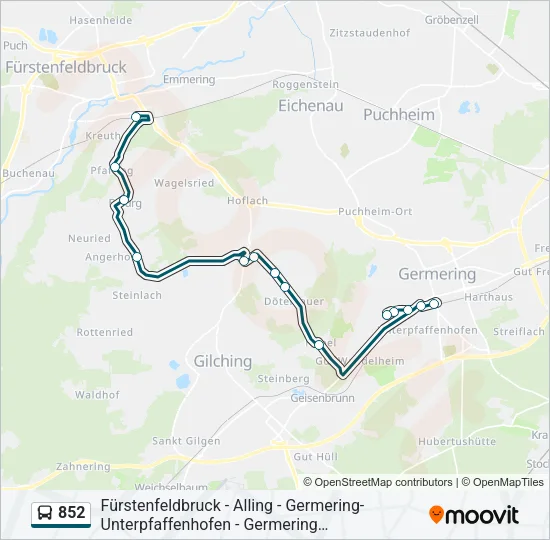 852 Bus Line Map