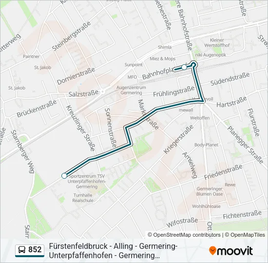 852 Bus Line Map