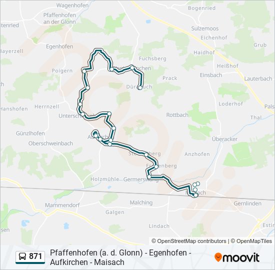 871 bus Line Map