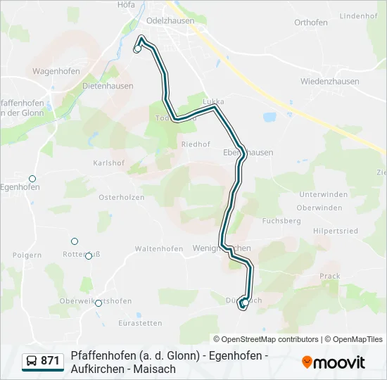 871 Bus Line Map