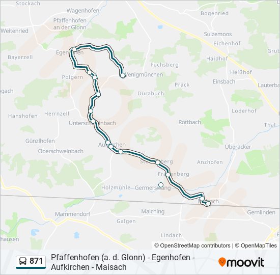 871 bus Line Map