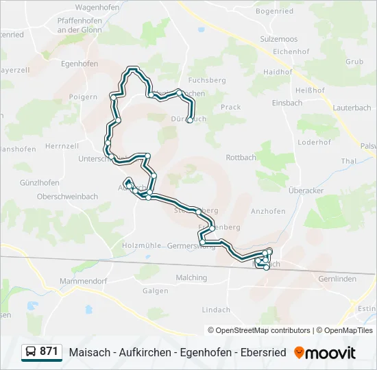 871 Bus Line Map