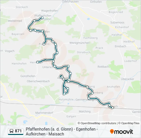 871 Bus Line Map