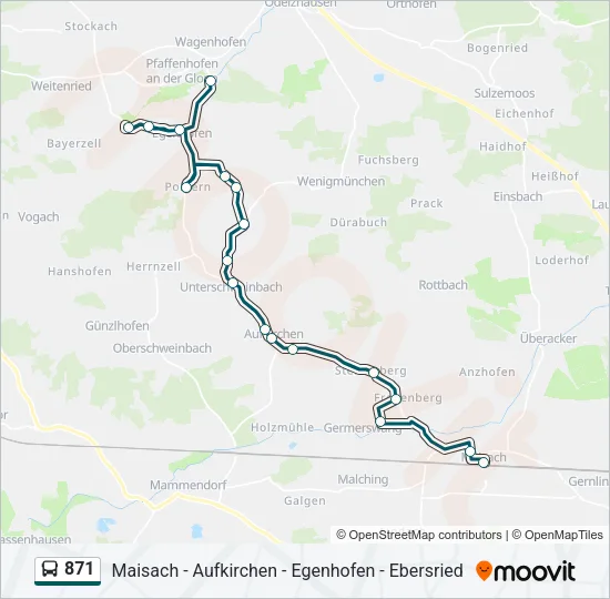 871 Bus Line Map