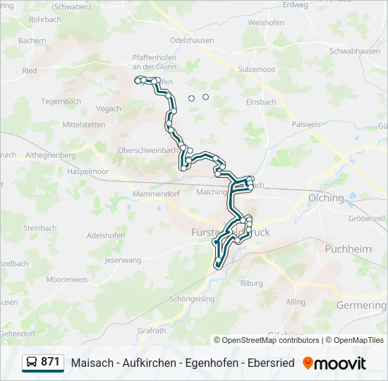 871 Bus Line Map