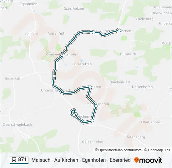 871 Bus Line Map