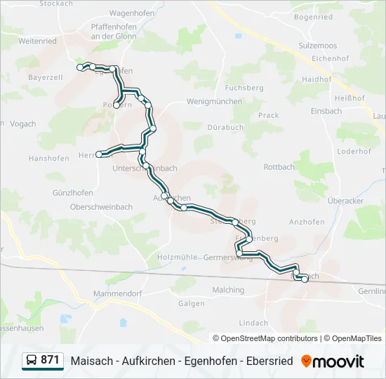 871 Bus Line Map