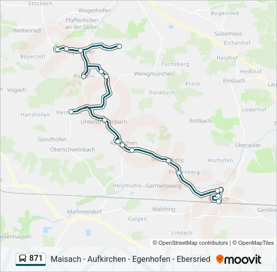 871 Bus Line Map
