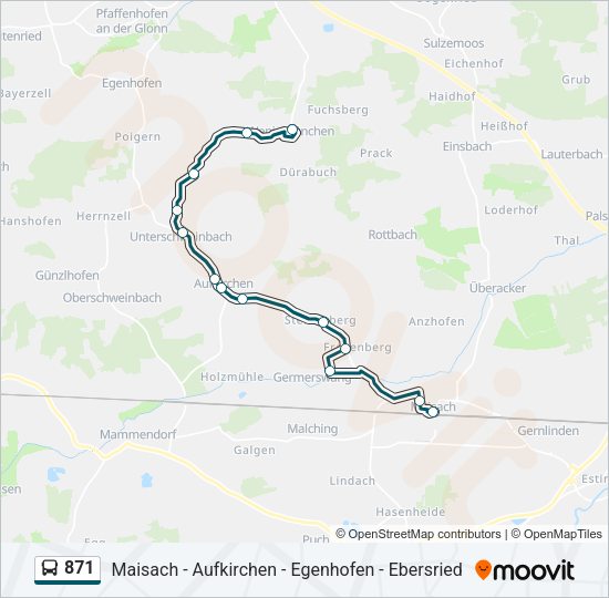 Автобус 871: карта маршрута