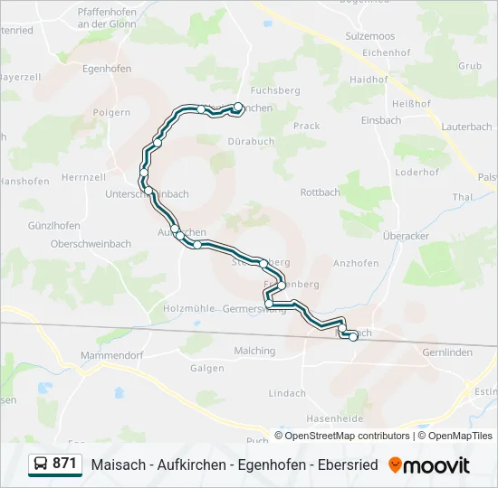 871 Bus Line Map