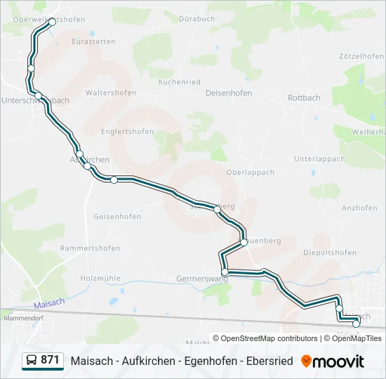 871 Bus Line Map