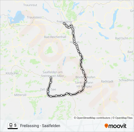 Поезд S: карта маршрута