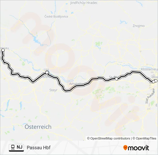 Поезд NJ: карта маршрута