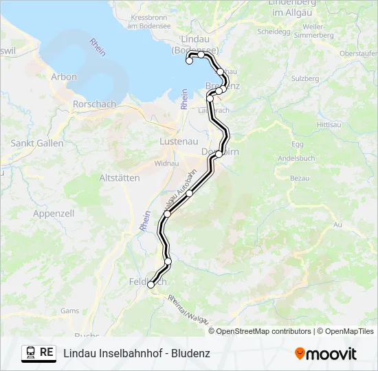 RE Train Line Map