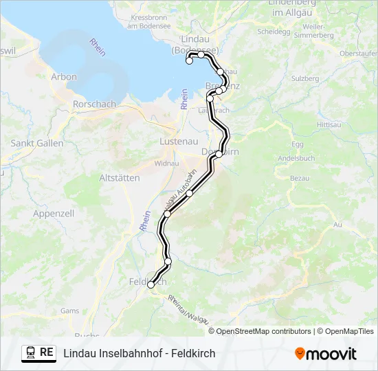 RE Train Line Map