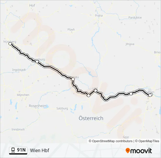 91N Train Line Map