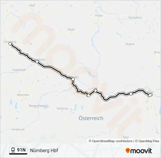 91N Train Line Map