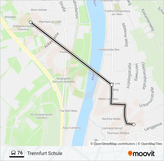 76 Bus Line Map
