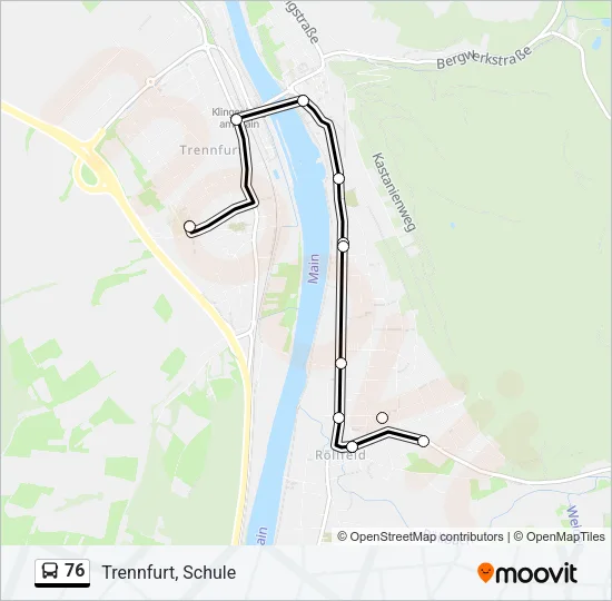 76 Bus Line Map