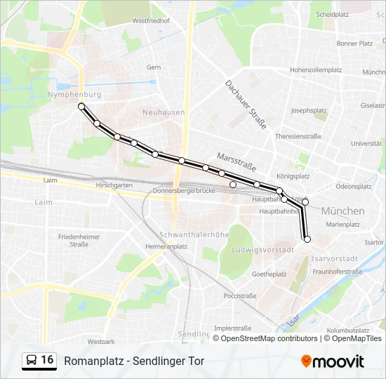 16 Bus Line Map