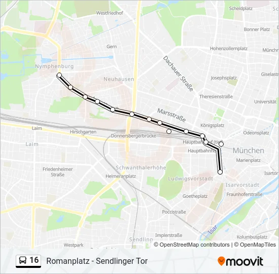 16 Bus Line Map