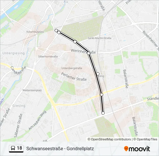 18 Bus Line Map