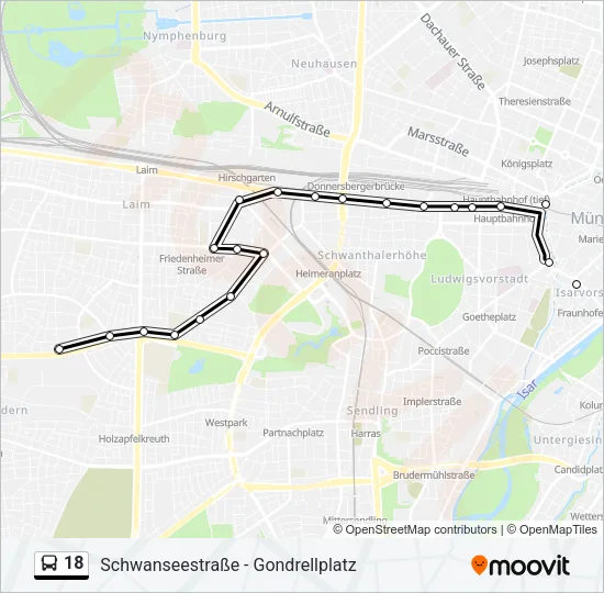 18 Bus Line Map
