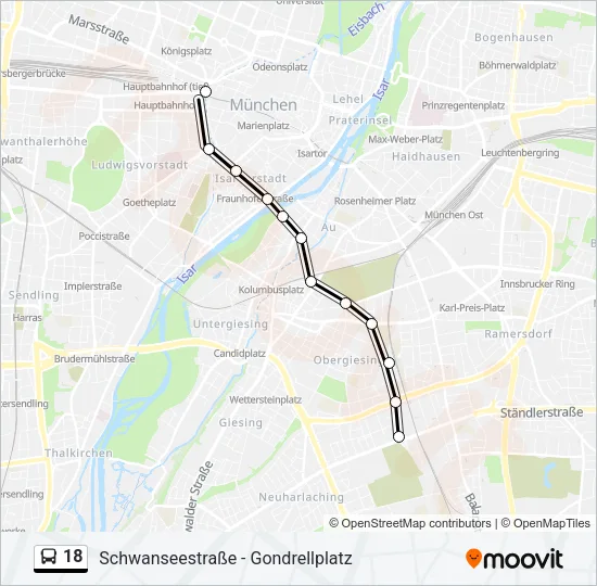 18 Bus Line Map