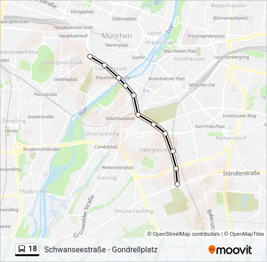 18 Bus Line Map