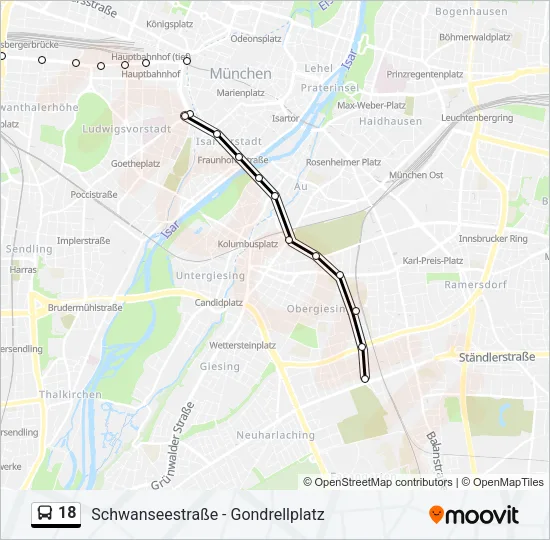 18 Bus Line Map