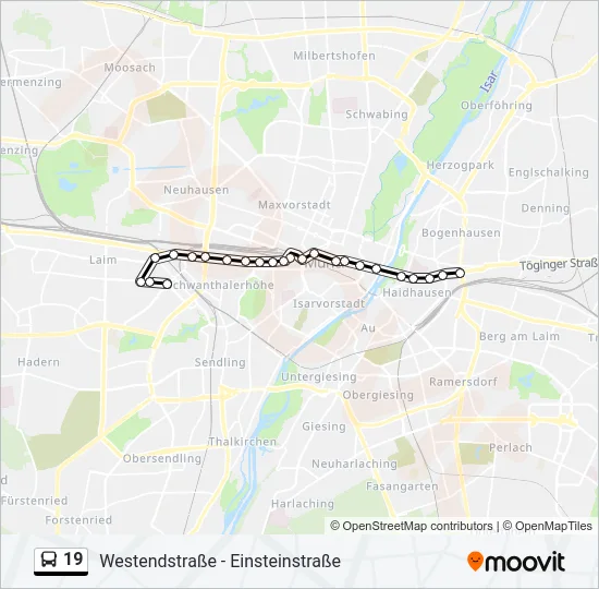 19 Bus Line Map